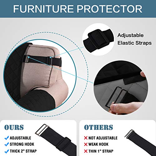 BellaHills Water Repellent Sofa Covers Sofa Slipcovers Furniture Protectors for Pets Reversible Couch Covers Non-Slip Furniture Slipcovers with Strap - Image 3