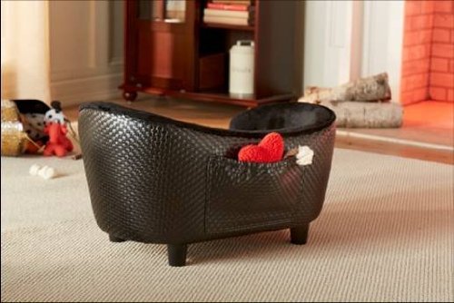 Deluxe Ultra Plush Snuggle Bed Dog Sofa – Black (D34805/H) - Image 3