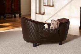 Deluxe Ultra Plush Snuggle Bed Dog Sofa – Brown (D34806/H) - Image 3