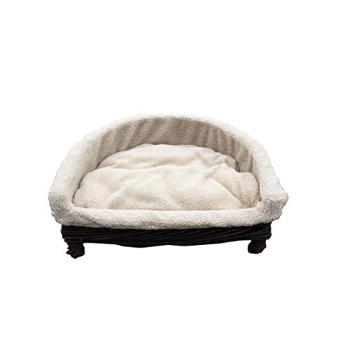 EASYPET Half Moon Style Handmade Luxury Wicker Pet sofa,dog sofa, dog couch, basket&cushion Colour can exchange,4 Diff Sizes,UK2209 - Image 3