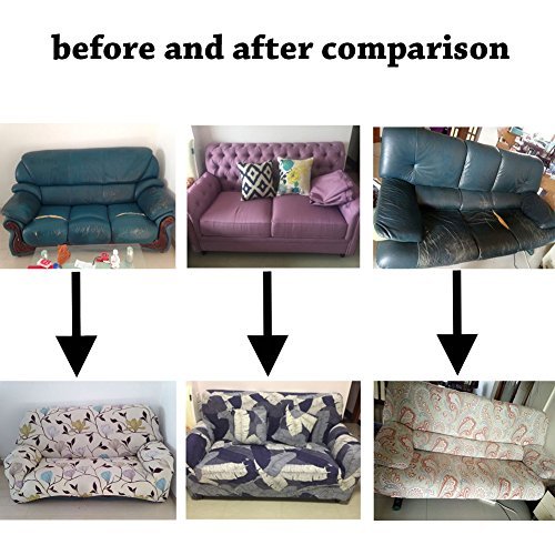 ENZER Sofa Slipcover Stretch Fabric Flower Bird Pattern Elastic Chair Loveseat Couch Settee Sofa Covers 1-Piece Pet Dog Protector - Image 6