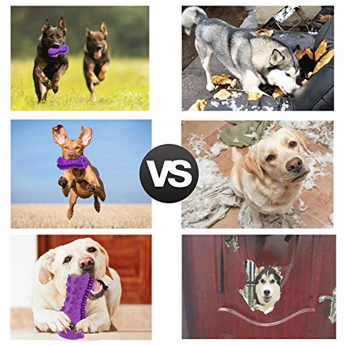 EZSMART Indestructible Dog Toys, Tough Dog Toothbrush Toys for Aggressive Chewers, Durable Teething Boredom Interactive Dog Chew Toys for Teeth Cleaning - Dinosaur Shape, Milk Flavor - Image 7