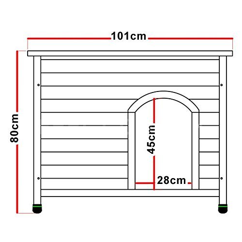 FeelGoodUK Wooden Dog Kennel, 101 x 74 x 80 cm - Large - Image 7