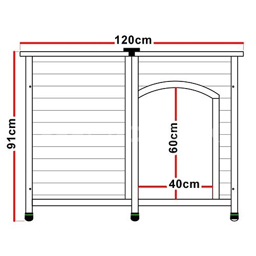 FeelGoodUK Wooden Dog Kennel, 120 x 85 x 91 cm - Extra Large - Image 5