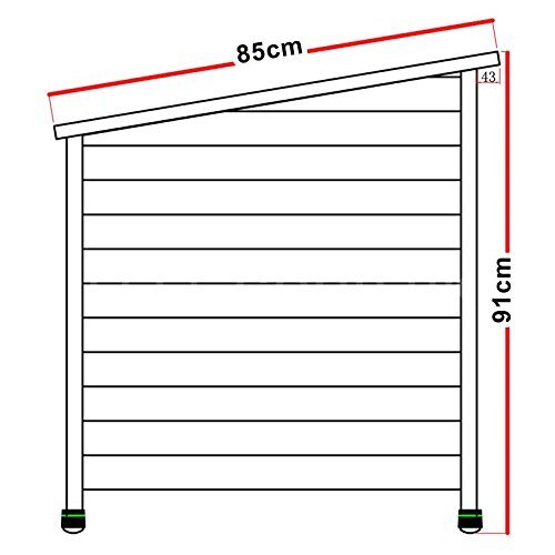 FeelGoodUK Wooden Dog Kennel, 120 x 85 x 91 cm - Extra Large - Image 6