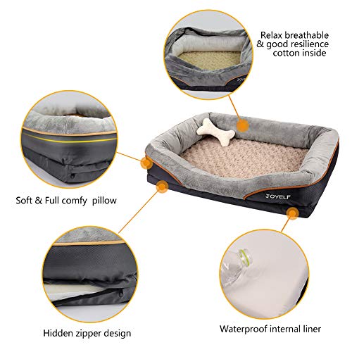 JOYELF Memory Foam Dog Bed, Orthopedic Dog Bed & Sofa with Removable Washable Cover Dog Sleeper for Small to Large Dogs - Image 4
