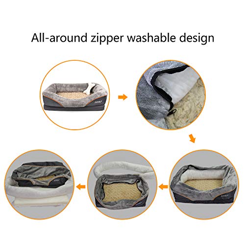 JOYELF Memory Foam Dog Bed, Orthopedic Dog Bed & Sofa with Removable Washable Cover Dog Sleeper for Small to Large Dogs - Image 6