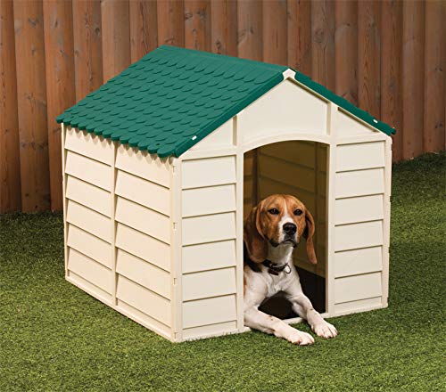 KG Kitgarden – Garden Dog Shed, 84 x 86 x 82 cm, Green/Beige, Keny Large - Image 3