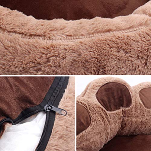 LA VIE Pet Bed Anti-Slip Bottom Cute Paw Shaped Dog Sofa Bed with Soft and Cozy Plush Portable Dog Mattress for Small Medium Dogs Cats Puppies with Bow tie Sunglasses for Animals - Image 4