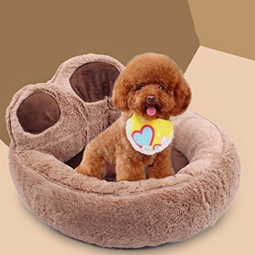 LA VIE Pet Bed Anti-Slip Bottom Cute Paw Shaped Dog Sofa Bed with Soft and Cozy Plush Portable Dog Mattress for Small Medium Dogs Cats Puppies with Bow tie Sunglasses for Animals - Image 6