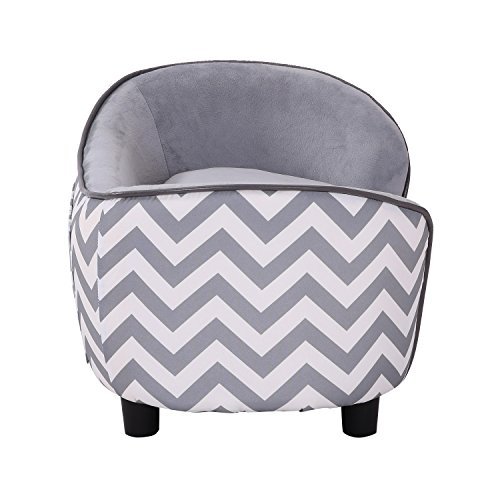 Pawhut D04-072GY Plush Fur Dog Sofa Couch Wooden Frame Deluxe Pet Sofa Lounger Cat Bed w/Cushions (Grey) - Image 7