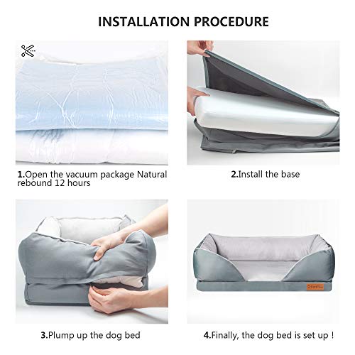 PetiFine Memory Foam Dog Bed, Orthopedic Dog Beds with Removable Washable Cover for Small Medium Large Dog Cats - Image 6