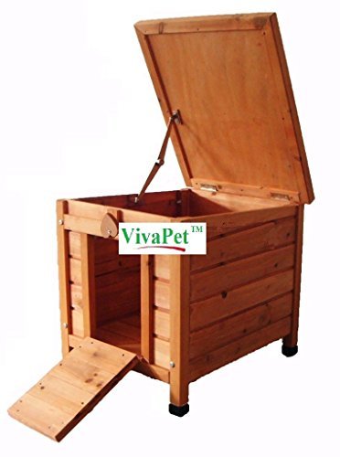 VivaPet Wooden Cat /Puppy /Rabbit /Guinea Pig Hide House, 50 cm Length x 42 cm Width x 43 cm Height - Image 3