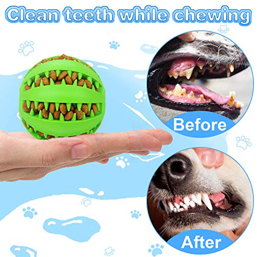 Wimypet Dog Toys Puppy Chew Toy Dog Ball Durable Teething Interactive Training Cleaning with Rubber Treat Ball Chew Bone Natural Cotton Rope Knot Dog Toys For Gift Small and Medium Large Dogs-4PCS - Image 4