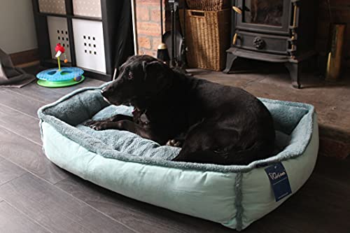 Wolfybeds Large Padded Luxury Fleece Dog Bed Limited Edition in turquioseoceans (36" x 24") washable covers - Image 4
