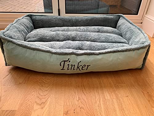 Wolfybeds Large Padded Luxury Fleece Dog Bed Limited Edition in turquioseoceans (36" x 24") washable covers - Image 6