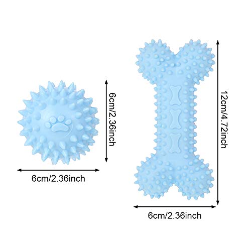 hugttt 6 Pieces Puppy Teething Toys Dog Chew Toys Set Small Dogs Teeth Clean Toy with Cotton Rope for Puppies Pet Thanksgiving Xmas Gift - Image 4