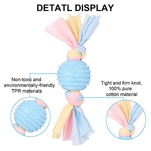 hugttt 6 Pieces Puppy Teething Toys Dog Chew Toys Set Small Dogs Teeth Clean Toy with Cotton Rope for Puppies Pet Thanksgiving Xmas Gift - Image 6