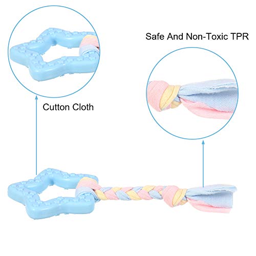 hugttt 6 Pieces Puppy Teething Toys Dog Chew Toys Set Small Dogs Teeth Clean Toy with Cotton Rope for Puppies Pet Thanksgiving Xmas Gift - Image 7