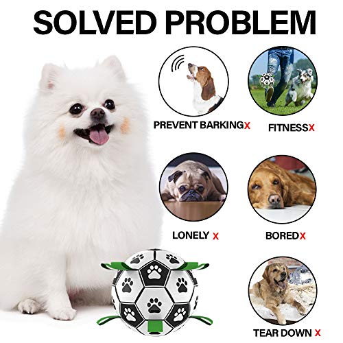 AIFENTE Dog Ball Dog Soccer Ball with Grab Tabs Interactive Dog Toys Herding Ball for Dogs Rubber Ball Dog Balls for Small & Medium Dogs Jolly Balls for Dogs - Image 3