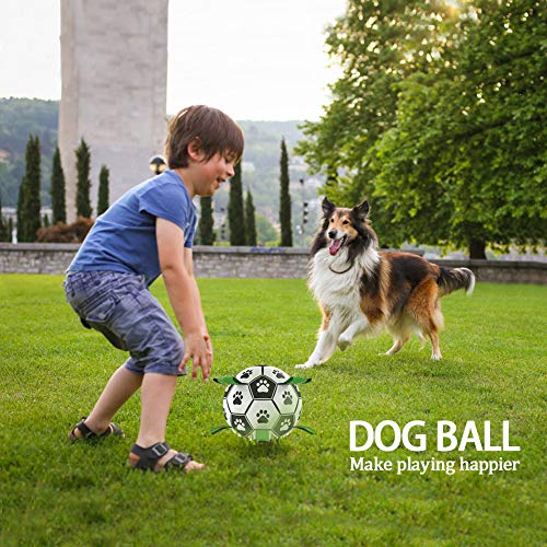 AIFENTE Dog Ball Dog Soccer Ball with Grab Tabs Interactive Dog Toys Herding Ball for Dogs Rubber Ball Dog Balls for Small & Medium Dogs Jolly Balls for Dogs - Image 4