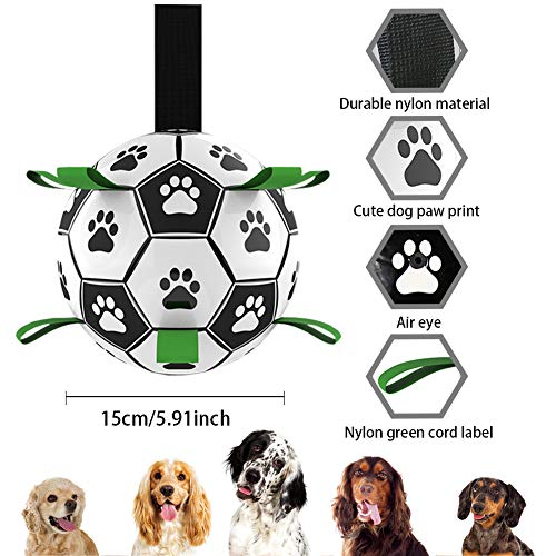 AIFENTE Dog Ball Dog Soccer Ball with Grab Tabs Interactive Dog Toys Herding Ball for Dogs Rubber Ball Dog Balls for Small & Medium Dogs Jolly Balls for Dogs - Image 6
