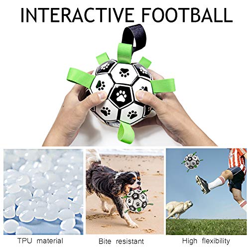 AIFENTE Dog Ball Dog Soccer Ball with Grab Tabs Interactive Dog Toys Herding Ball for Dogs Rubber Ball Dog Balls for Small & Medium Dogs Jolly Balls for Dogs - Image 7