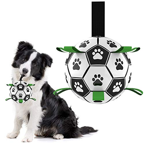 AIFENTE Dog Ball Dog Soccer Ball with Grab Tabs Interactive Dog Toys Herding Ball for Dogs Rubber Ball Dog Balls for Small & Medium Dogs Jolly Balls for Dogs - Image 2