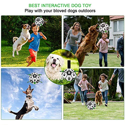 Dog Ball with Grab Tabs, Interactive Dog Football Toys for Tug of War, Dog Tug Toy, Dog Water Toy, Durable Wobble Dog Balls for Small & Medium Dogs - Image 4