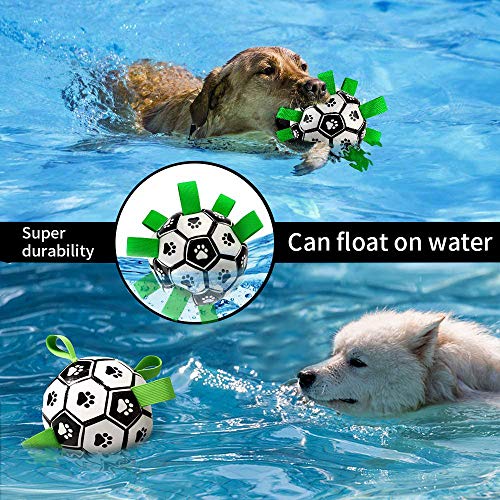 Dog Ball with Grab Tabs, Interactive Dog Football Toys for Tug of War, Dog Tug Toy, Dog Water Toy, Durable Wobble Dog Balls for Small & Medium Dogs - Image 6