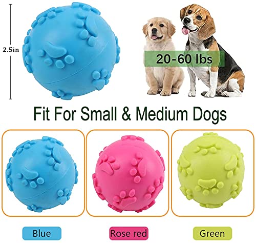 winbarry Dog Toy Ball,Dog Squeaky Ball,Dog Chew Toys Balls,Dog Balls Rubber, for Medium and Small Dogs - 3 of pack - Image 3