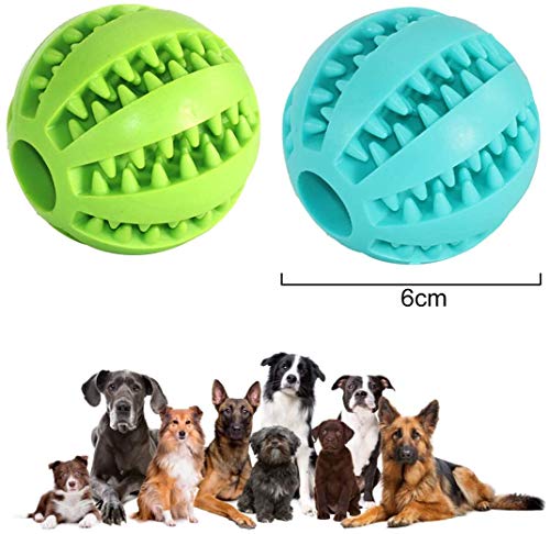 Dog Treat Ball, 2 Pack Dog Ball Toys for Pet Tooth Cleaning, Nontoxic Bite Resistant Toy Ball ViiAN A… for Small Medium Large Dogs Teeth Cleaning Chewing Training IQ Training - Image 5