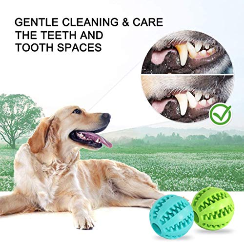 Dog Treat Ball, 2 Pack Dog Ball Toys for Pet Tooth Cleaning, Nontoxic Bite Resistant Toy Ball ViiAN A… for Small Medium Large Dogs Teeth Cleaning Chewing Training IQ Training - Image 6