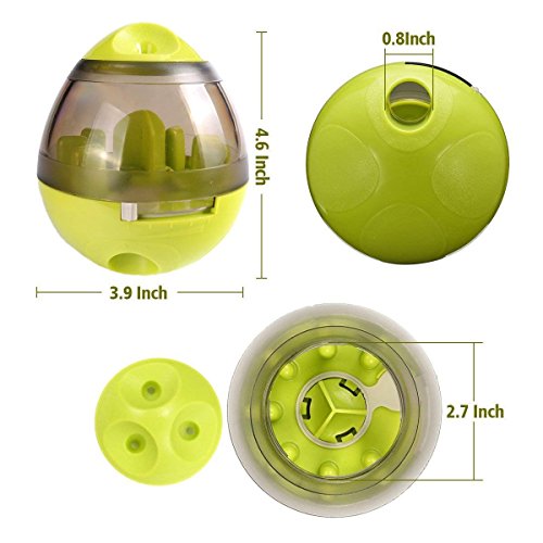 Eileen&Elisa Toy Balls for Dogs, Pet Treat Dispensing Dog Toy - Dog Treat Ball with Food Dispenser and Interactive Toys Ball, Slow Eating IQ Treat Ball for Small Medium Dogs and Cats (Green) - Image 3