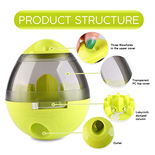 Eileen&Elisa Toy Balls for Dogs, Pet Treat Dispensing Dog Toy - Dog Treat Ball with Food Dispenser and Interactive Toys Ball, Slow Eating IQ Treat Ball for Small Medium Dogs and Cats (Green) - Image 5
