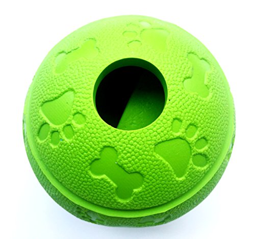Feixun Dog Treat Toy Ball, Dog Rubber Food Ball, Interactive Dog Toy, Pack of 2(1*Blue+1*Green) 8.1cm - Image 3