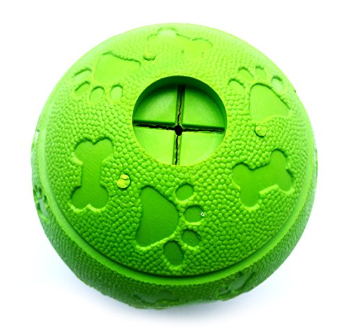 Feixun Dog Treat Toy Ball, Dog Rubber Food Ball, Interactive Dog Toy, Pack of 2(1*Blue+1*Green) 8.1cm - Image 4