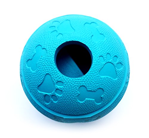 Feixun Dog Treat Toy Ball, Dog Rubber Food Ball, Interactive Dog Toy, Pack of 2(1*Blue+1*Green) 8.1cm - Image 5
