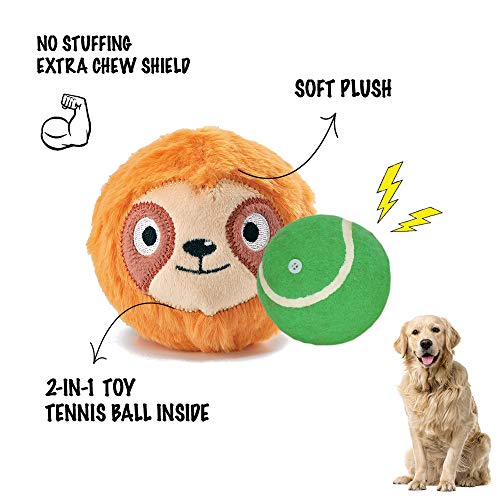 HugSmart Pet - Zoo Ball | Dog Chew Toy |2-in-1 Squeaky Tennis Balls for Dog |No Stuffing Soft Plush Interactive Toy for Small Medium Large Breed| Indestructible Durable Toys - Image 4
