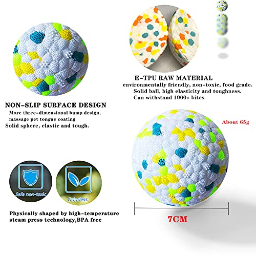 Indestructible Dog Ball, Rubber Dog Ball Interactive Toy, Bite Resistant Teeth Training Toys, Latex Floating Toy Fetch Throw Toy Ball for Small Medium Large Dog - Image 5