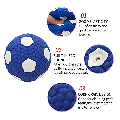 LYINBO Rubber Ball for Dog, Pet Squeaky Toys, Dog Rugby Ball, Squeaky Latex Rubber Dog Toy Balls Bite Resistant Teeth Training Toys for Dogs - Image 5