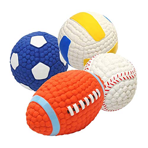 LYINBO Rubber Ball for Dog, Pet Squeaky Toys, Dog Rugby Ball, Squeaky Latex Rubber Dog Toy Balls Bite Resistant Teeth Training Toys for Dogs - Image 7