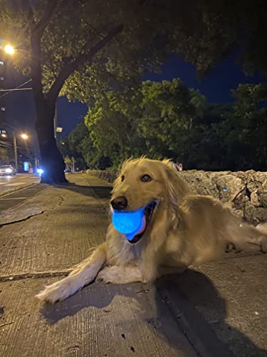 Lightening LED Dog Ball Flashing Glow in the Dark Dog Ball Light Up Dog Ball Tough Strong Dog Balls for Games Including Catch and Fetch Dog Toy Flashing Neon Light Water Proof Dog Safe Ball - Image 5
