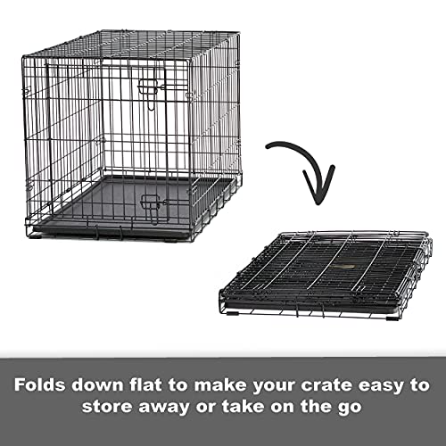 New World Pet Products Folding Metal Dog Crate; Single Door & Double Door Dog Crates - Image 5