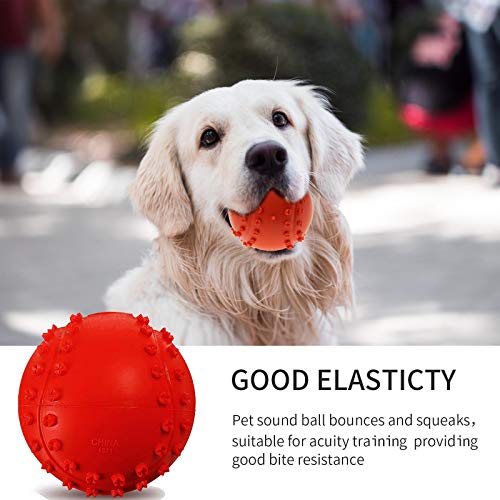 Newthinking Dog Toys Ball Set, 3inch Dog Treat Toys Ball, Dog Squeaky Balls, IQ Treat Ball, Rubber Ball and Dispensing Ball for Small Medium Dog Gift, 4 Pack - Image 4