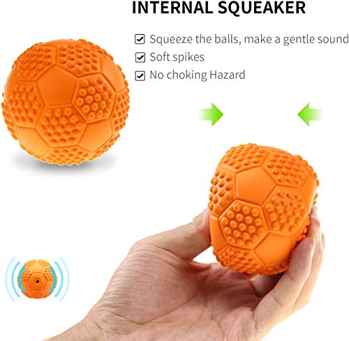 Newthinking Dog Toys Ball Set, 3inch Dog Treat Toys Ball, Dog Squeaky Balls, IQ Treat Ball, Rubber Ball and Dispensing Ball for Small Medium Dog Gift, 4 Pack - Image 6