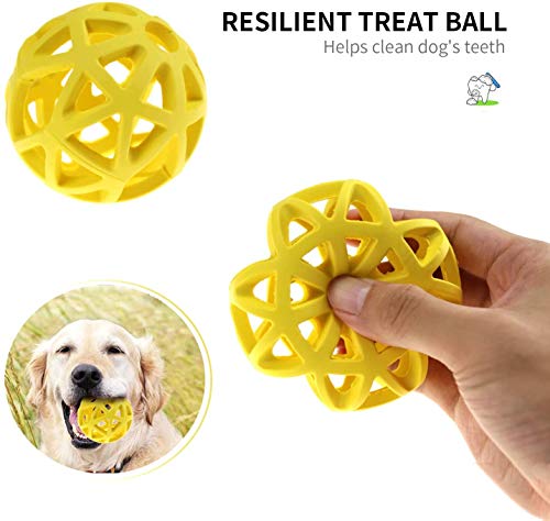 Newthinking Dog Toys Ball Set, 3inch Dog Treat Toys Ball, Dog Squeaky Balls, IQ Treat Ball, Rubber Ball and Dispensing Ball for Small Medium Dog Gift, 4 Pack - Image 7