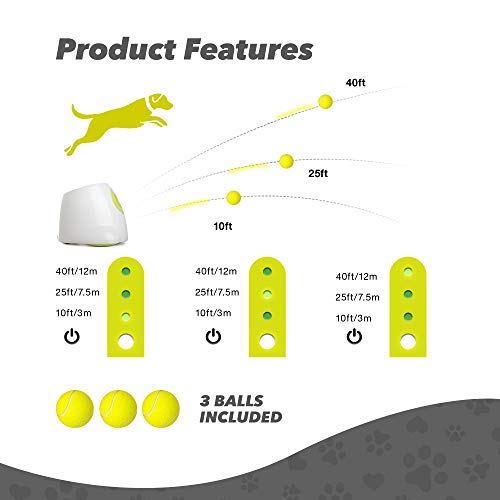 pet prime Automatic Dog Ball Launcher Large Dog Interactive Fetch Toy DogTennis Ball Throwing Machine Tennis Ball Thrower 3PCS 2.5" Tennis Balls Included - Image 4