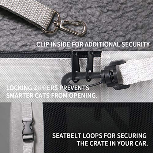 Petseek Extra Large Cat Carrier Soft Sided Folding Small Medium Dog Pet Carrier 24"x16.5"x16" Travel Collapsible Ventilated Comfortable Design Portable Vehicle - Image 6