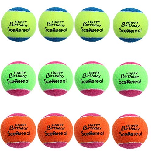 Scenereal Squeaky Tennis Balls for Dogs 12 Packs, Dog Ball Toys 5cm for Dog Training Exercise, Interactive Dog Bouncing Balls for Small Medium Dogs Puppies - Image 3